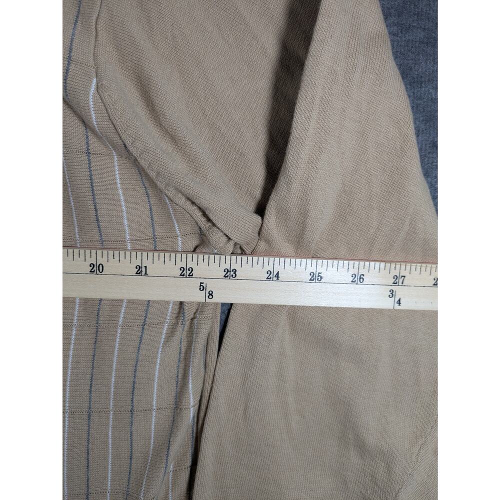 Oscar De La Renta‎ Men's Pullover Beige Striped 100% Cotton Sweater Size XL - Picture 6 of 8